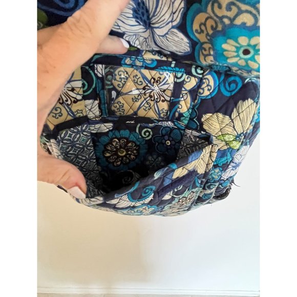 Vera Bradley Backpack Quilted Blue Tapestry Retired Pattern Retro - Picture 11 of 11